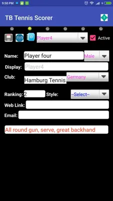 Table Tennis Scorer free android App screenshot 1